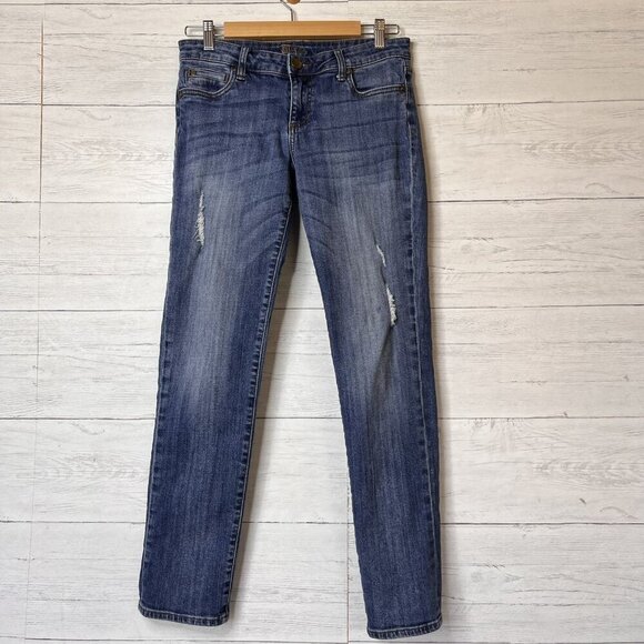 Kut from the Kloth Jeans Womens Size 6 Medium Wash Boyfriend Distressed Everyday - Picture 1 of 15